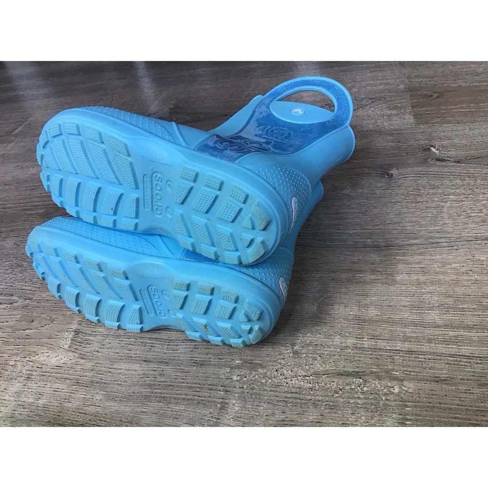 Crocs Youth Girls Handle It Size 3 J3 Rain Boots Blue Glitter 211272 - Picture 11 of 11